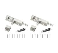 sourcing map 2Pcs Barrel Bolt Latch, 4 Inch Stainless Steel Door Security Slide Latch Locks with Screws, Sliding Bolt Locks for Barn Doors, Cabinets, Patio Doors, Brushed Silver