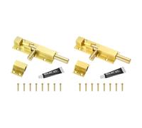 sourcing map 2Pcs Barrel Bolt Latch, 4 Inch Stainless Steel Door Security Slide Latch Locks with Screws, Sliding Bolt Locks for Barn Doors, Cabinets, Patio Doors, Gold