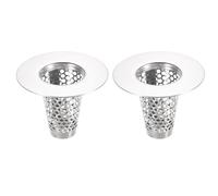 sourcing map 2Pcs Bathroom Sink Drain Strainer, 304 Stainless Steel Conical Sink Drain Strainer Hair Catcher 1.6" x 2" Fit 1.2-1.6" Hole for Bathroom Laundry Kitchen