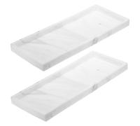 sourcing map 2Pcs Bathroom Vanity Tray, 11.8" x 5" Silicone Soap Dispenser Trays, Shatterproof Kitchen Sink Organizer for Soaps Keys Candle Trinket, Marble White