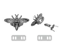 sourcing map 2Pcs Bee Turn Lock Clasp, 1.85" x 1.22" Zinc Alloy Closures Lock Fasteners Purse Twist Clip Clasp for Handbag Leather Bag Making, Metallic Black