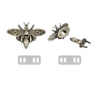 sourcing map 2Pcs Bee Turn Lock Clasp, 1.85" x 1.22" Zinc Alloy Closures Lock Fasteners Purse Twist Clip Clasp for Handbag Leather Bag Making, Bronze