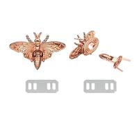 sourcing map 2Pcs Bee Turn Lock Clasp, 1.85" x 1.22" Zinc Alloy Closures Lock Fasteners Purse Twist Clip Clasp for Handbag Leather Bag Making, Rose Gold