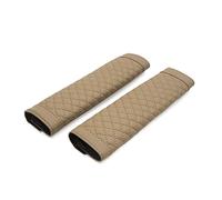 sourcing map 2PCS Beige Faux Leather Seat Belt Cover Shoulder Pad Covers for Car