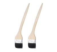 sourcing map 2pcs Bent Radiator Paint Brush 3" Width Curved Wall Paint Soft Bristle Brushes with Long Wood Handle for Painting DIY Wall Treatment