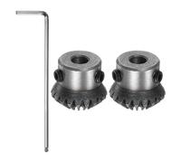 sourcing map 2pcs Bevel Gear 1M 20 Teeth 6mm Shaft Hole 1:1 Tapered Bevel Pinion Gear 45# Steel 1 Module 90 Degree Steering Gear with M5 Fixing Hole, for Hardware Mechanical Rotation