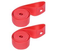 sourcing map 2pcs Bicycle Rim Strip for 24" Bike Tires Puncture Proof TPU Bicycle Inner Tube Flat Protector Tire Liner for Mountain and Road Bicycle, Red