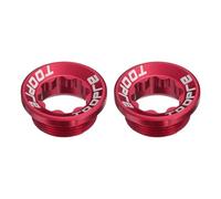 sourcing map 2pcs Bike Crank Cover Screws M20 Aluminum Alloy Bicycle Crank Fixing Bolt Crankset Arm Chainwheel Screws for Mountain Bike, Red