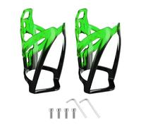 sourcing map 2pcs Bike Water Bottle Holder 5.2" PC Universal Bicycle Bottle Cages Ultralight Cycling Hydration Brackets with Screws for MTB Mountain Road Gravel, Black Green