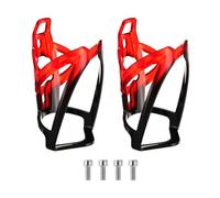 sourcing map 2pcs Bike Water Bottle Holder 5.3" PC Universal Bicycle Bottle Cages Ultralight Cycling Hydration Brackets with Screws for MTB Mountain Road Gravel, Black Red