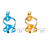 sourcing map 2pcs Bike Water Bottle Holder Lightweight Alloy Bicycle Bottle Cages Cycling Cup Holder with Screws for MTB Mountain Road Gravel, Gold & Blue