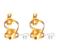 sourcing map 2pcs Bike Water Bottle Holder Lightweight Alloy Bicycle Bottle Cages Cycling Cup Holder with Screws for MTB Mountain Road Gravel, Gold