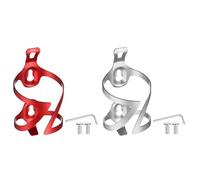 sourcing map 2pcs Bike Water Bottle Holder Lightweight Alloy Bicycle Bottle Cages Cycling Cup Holder with Screws for MTB Mountain Road Gravel, Red & Silver