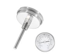 sourcing map 2Pcs Bimetal Thermometer with 2.25in Stainless Steel Stem & 2.28in Dial, 0-200°C Temperature Range, Shatterproof Glass Lens - Industrial Grade