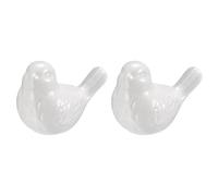 sourcing map 2Pcs Bird Statues, 4.1 Inch Small Ceramic Birds Figurines Bird for Home Decor Modern Home Small Animal Statues for Office Bookshelf Bedroom Living Room, White