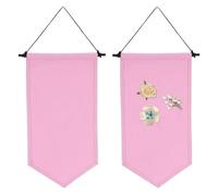 sourcing map 2Pcs Blank Wall Canvas Banner, Enamel Pin Display Banner, Blank Banner with Wooden Pin, DIY Wall Decoration for Enamel Pin, Badge, Display, Lapel Collection, Pink