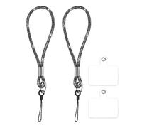 sourcing map 2Pcs Bling Wristlet Keychain, Full Rhinestone Wristlet Lanyard, Sparkly Replacement Lanyard with Tether Tab for Women, Phone Wallet, Credit Card Holder, Mineral Black