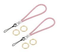 sourcing map 2Pcs Bling Wristlet Lanyards, 5.3" Rhinestone Keychain Strap for Clutch Cellphone Keychain Wallet Purse Accessories and Decoration, Pink
