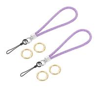 sourcing map 2Pcs Bling Wristlet Lanyards, 5.3" Rhinestone Keychain Strap for Clutch Cellphone Keychain Wallet Purse Accessories and Decoration, Purple