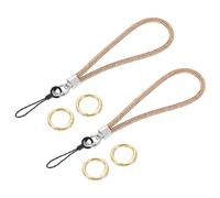sourcing map 2Pcs Bling Wristlet Lanyards, 5.3" Rhinestone Keychain Strap for Clutch Cellphone Keychain Wallet Purse Accessories and Decoration, Champagne