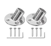 sourcing map 2pcs Boat Hand Railing Fittings 7/8" Round Base 60 Degree Tube Base with L Shape Hex Wrench and Screws For Boat Marine Yachts, Silver Tone