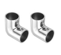 sourcing map 2pcs Boat Handrail Fitting, 2-Way Elbow Pipe Connector Marine Grade 316 Stainless Steel Pipe Fitting Connector 2.6mm for 1inch OD Tube Shelves Display Racks