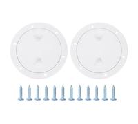 sourcing map 2Pcs Boat Hatch, 4" Round Non Slip Plate Inspection Deck Access Hatch & Lid, Detachable Cover with Screws for Marine Boat Yacht Ships, White