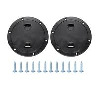 sourcing map 2Pcs Boat Hatch, 6" Round Non Slip Plate Inspection Deck Access Hatch & Lid, Detachable Cover with Screws for Marine Boat Yacht Ships, Black