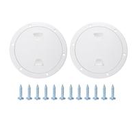 sourcing map 2Pcs Boat Hatch, 6" Round Non Slip Plate Inspection Deck Access Hatch & Lid, Detachable Cover with Screws for Marine Boat Yacht Ships, White