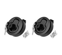 sourcing map 2Pcs Boat Hatch Latch, Slam Latch Hatch Flush Mount Pull Latches with Metal Lock Core, for Marine, Trailers, RV Boat Door, Home Use, Black