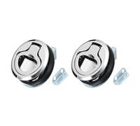 sourcing map 2Pcs Boat Hatch Latch, Slam Latch Hatch Zinc Alloy Flush Mount Pull Latches, for Marine, Trailers, RV Boat Door, Home Use, Gloss Silver