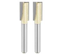 sourcing map 2pcs Bottom Cleaning Router Bit 3/8" Diameter 1/4" Shank Carbide Tipped Cutter Surfacing Planing Router Bits for Woodworking Planing
