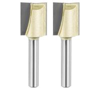 sourcing map 2pcs Bottom Cleaning Router Bit 5/8" Diameter 1/4" Shank Carbide Tipped Cutter Surfacing Planing Router Bits for Woodworking Planing