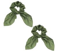 sourcing map 2Pcs Bow Scrunchies, Bow Hair Ties Polyester Satin Ribbon Elastic Hair Ties with Knotted Ponytail Scarf Holders Bowknot Accessories for Women Girls Daily Wear Party, Dark Green