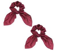 sourcing map 2Pcs Bow Scrunchies, Bow Hair Ties Polyester Satin Ribbon Elastic Hair Ties with Knotted Ponytail Scarf Holders Bowknot Accessories for Women Girls Daily Wear Party, Wine Red