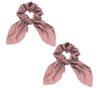 sourcing map 2Pcs Bow Scrunchies, Bow Hair Ties Polyester Satin Ribbon Elastic Hair Ties with Knotted Ponytail Scarf Holders Bowknot Accessories for Women Girls Daily Wear Party, Dark Pink