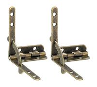 sourcing map 2Pcs Box Quadrant Hinge, 30.5x40mm Box Hinge Cases with Side Rail Retaining Arm 90 Degree Folding Support Hinges for Jewelry Wine Wooden Box, Bronze