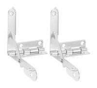 sourcing map 2Pcs Box Quadrant Hinge, 31x36mm Box Hinge Cases with Side Rail Retaining Arm 90 Degree Folding Support Hinges for Jewelry Wine Wooden Box, Nickel Silver