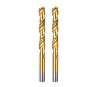sourcing map 2pcs Brad Point Drill Bit 12mm(15/32") Dia Straight Round Shank Drill Metric Brad Point Spiral Twist Drill Bits for Carpenter Woodworking Plastic Rubber, Golden