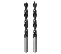 sourcing map 2pcs Brad Point Drill Bits 7mm(18/64") Dia Straight Steel Round Shank Drill Metric Brad Point 2.8" Drilling Depth Spiral Twist Drill Bits for Carpenter Woodworking Plastic Rubber