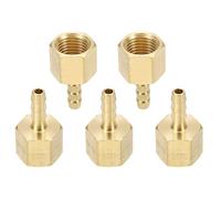 sourcing map 2pcs Brass Barbed Fitting 1/4" NPT Female to 3/16" Hose ID for Home Brew Pipe Fitting Direct Thread Connector Durable Construction