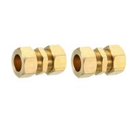 Sourcing Map 2Pcs Brass Compression Tube Fitting, 16mm Tube OD, NPT Thread, Compression Union & Sleeves, Brass Straight Coupling Adapter