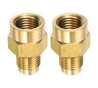 sourcing map 2pcs Brass Flare Tube Fitting 1/2-20 UNF X 1/4 NPT Female Half Union Gas Adapter Flare Brass Couples Pipe Connector for Gas Systems