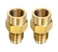 sourcing map 2pcs Brass Flare Tube Fitting 1/4" OD x 1/8" NPT Female Half Union Gas Adapter Flare Brass Couples Pipe Connector for Gas Systems