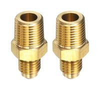 sourcing map 2pcs Brass Flare Tube Fitting 1/8" OD x 1/8" NPT Male Half Union Gas Adapter Flare Brass Couples Pipe Connector for Gas Systems