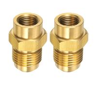 sourcing map 2pcs Brass Flare Tube Fitting 3/8" OD x 1/4" NPT Female Half Union Gas Adapter Flare Brass Couples Pipe Connector for Gas Systems