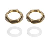 sourcing map 2Pcs Brass Lock Nuts Pipe Fitting, G3/4" Female Hex Locknut, Flange Single Hole Faucet Lock Nut with Silicone Washer for Kitchen Basin Sink Plumbing