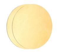 sourcing map 2Pcs Brass Round Plate, 0.02"(0.5mm) Thick 3.15"(80mm) Dia H65 Brass Round Disc Blank Metal Sheet Copper Circle Disc for Metal Stamping DIY Crafts