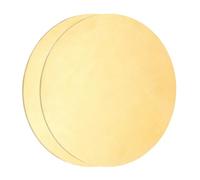 sourcing map 2Pcs Brass Round Plate, 0.02"(0.5mm) Thick 4"(102mm) Dia H65 Brass Round Disc Blank Metal Sheet Copper Circle Disc for Metal Stamping DIY Crafts