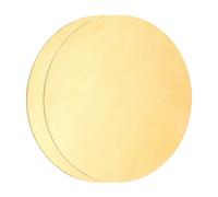 sourcing map 2Pcs Brass Round Plate, 0.02"(0.5mm) Thick 5"(127mm) Dia H65 Brass Round Disc Blank Metal Sheet Copper Circle Disc for Metal Stamping DIY Crafts